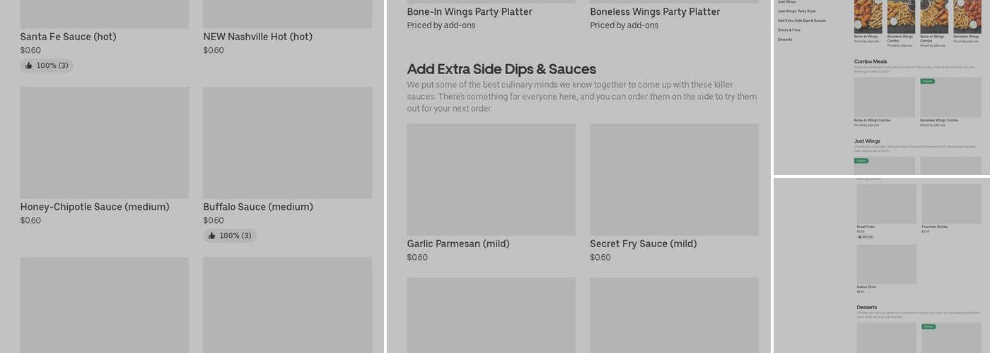 It's Just Wings Menu