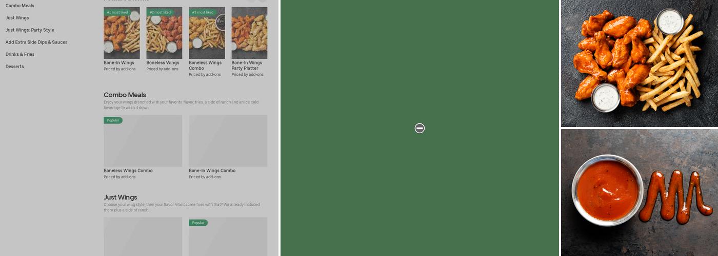 It's Just Wings Menu