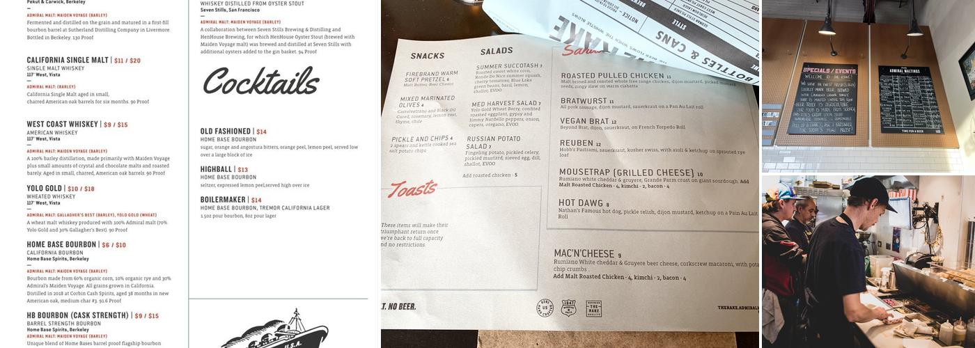 Admiral Maltings Menu