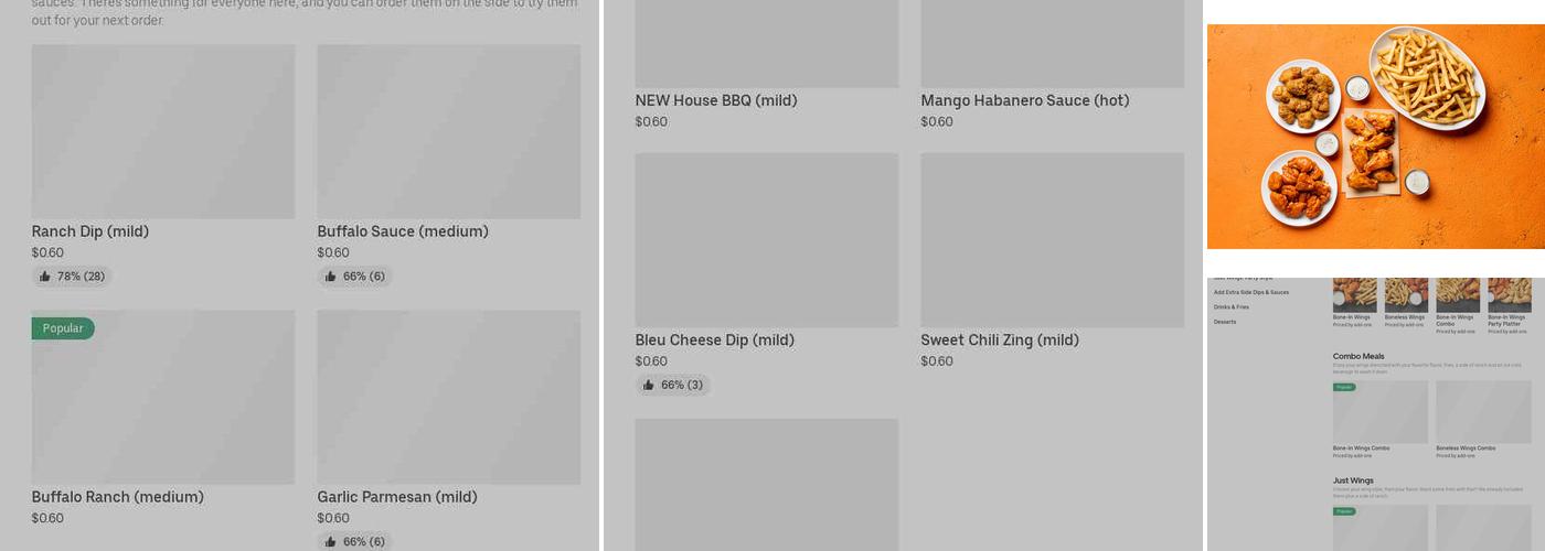 It's Just Wings Menu