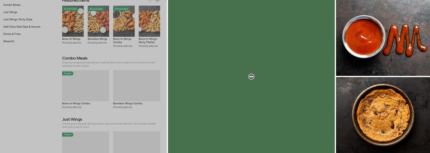 It's Just Wings Menu