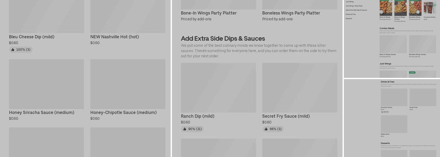 It's Just Wings Menu