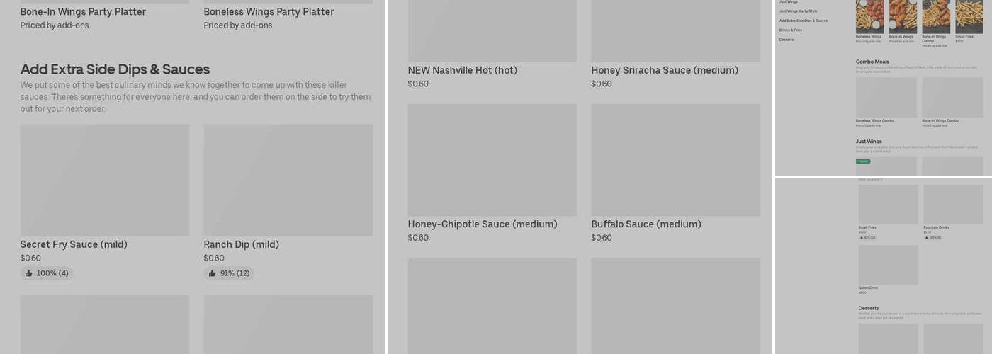 It's Just Wings Menu
