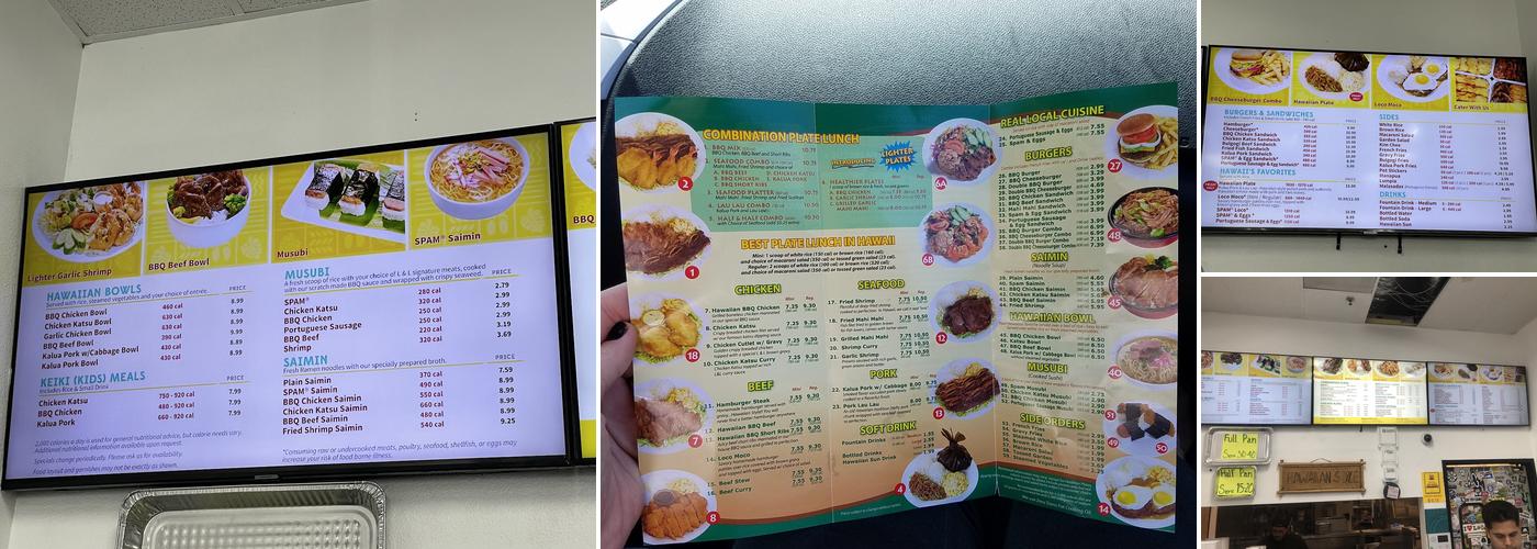L&L Hawaiian Barbecue Menu