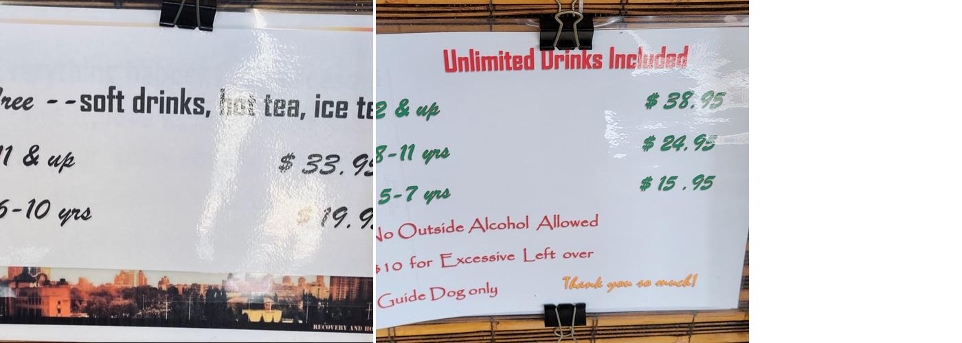 Jeong Won BBQ Buffet Menu