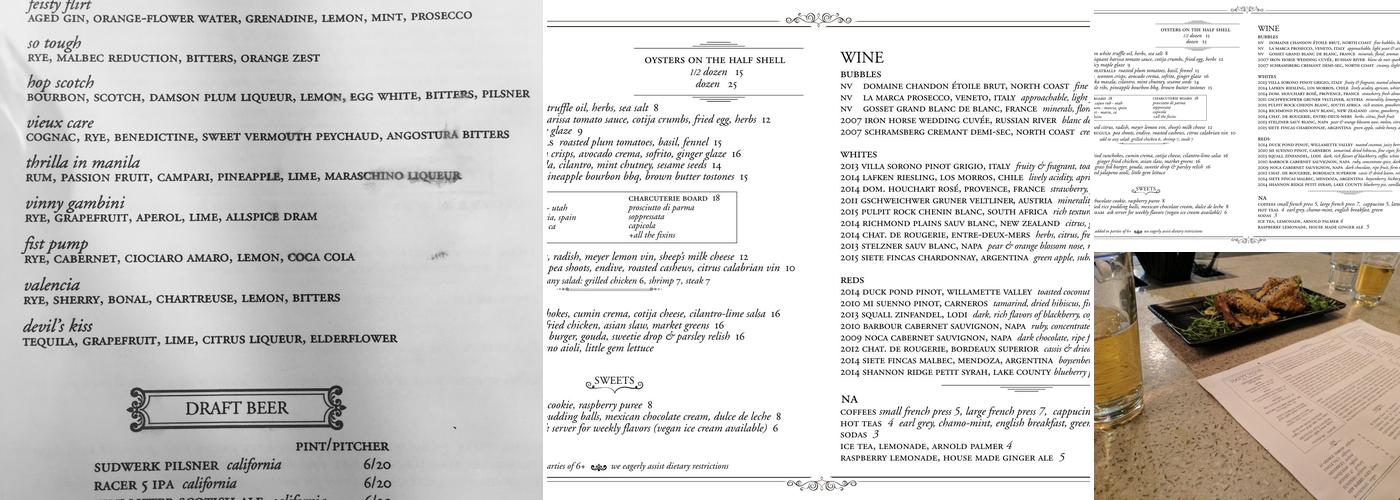 B Menu