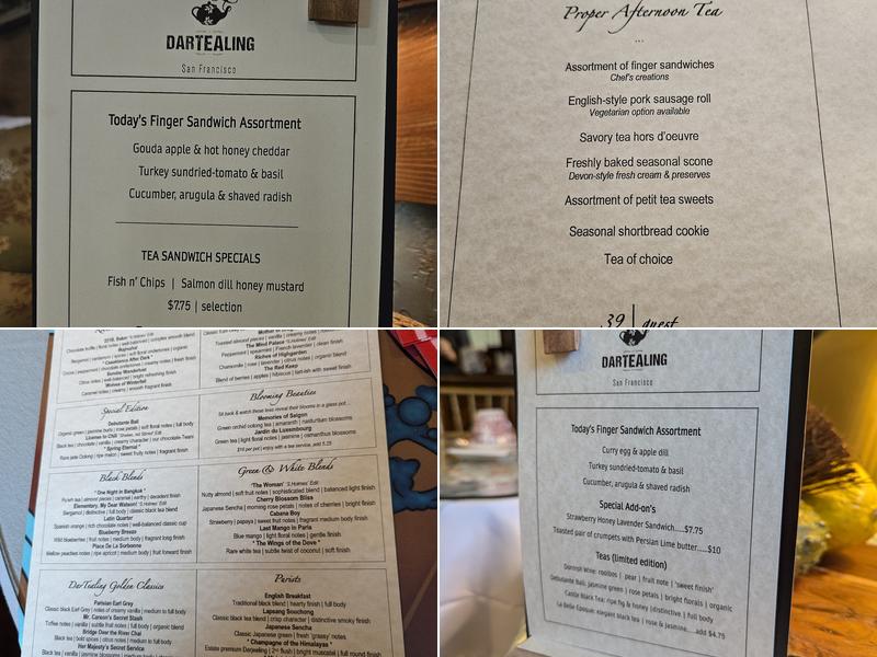 Dartealing Lounge Menu