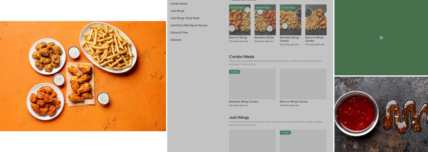 It's Just Wings Menu