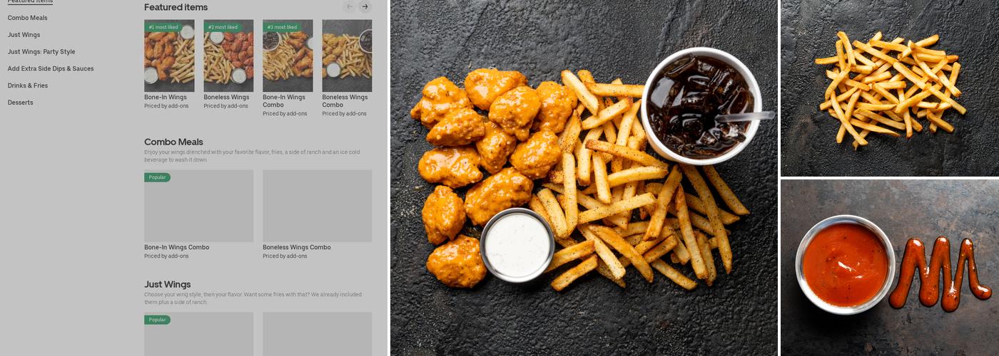 It's Just Wings Menu