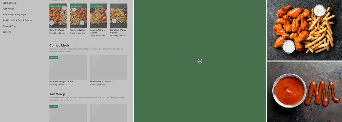 It's Just Wings Menu