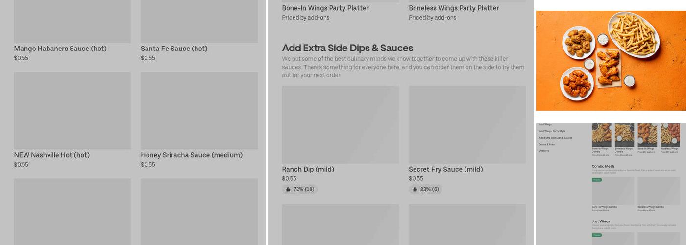 It's Just Wings Menu