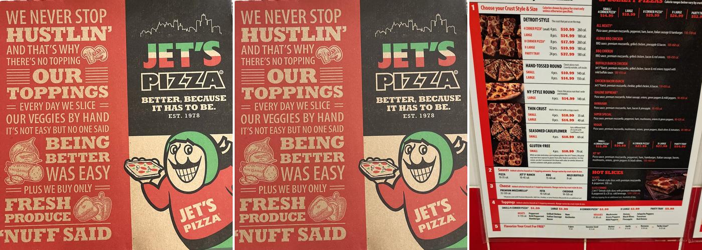 Jet's Pizza Menu