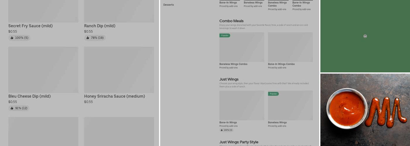 It's Just Wings Menu