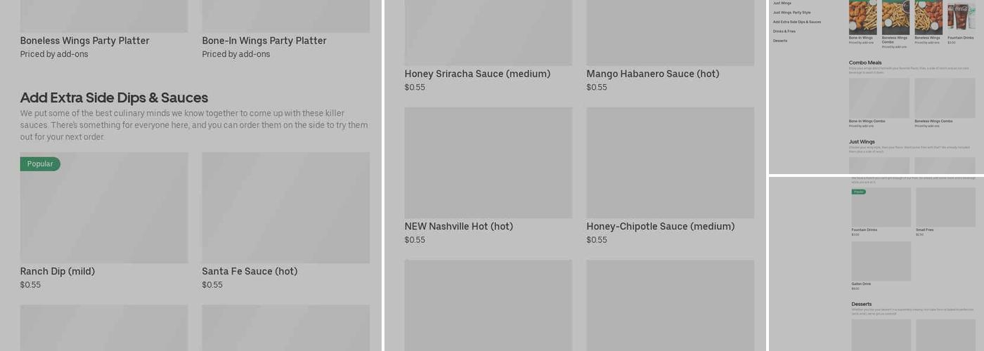 It's Just Wings Menu