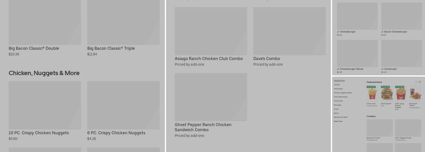 Wendy's Menu