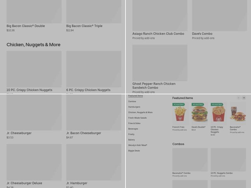 Wendy's Menu