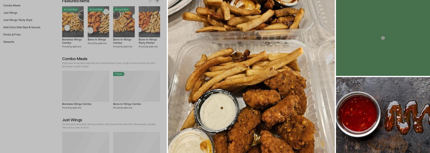 It's Just Wings Menu