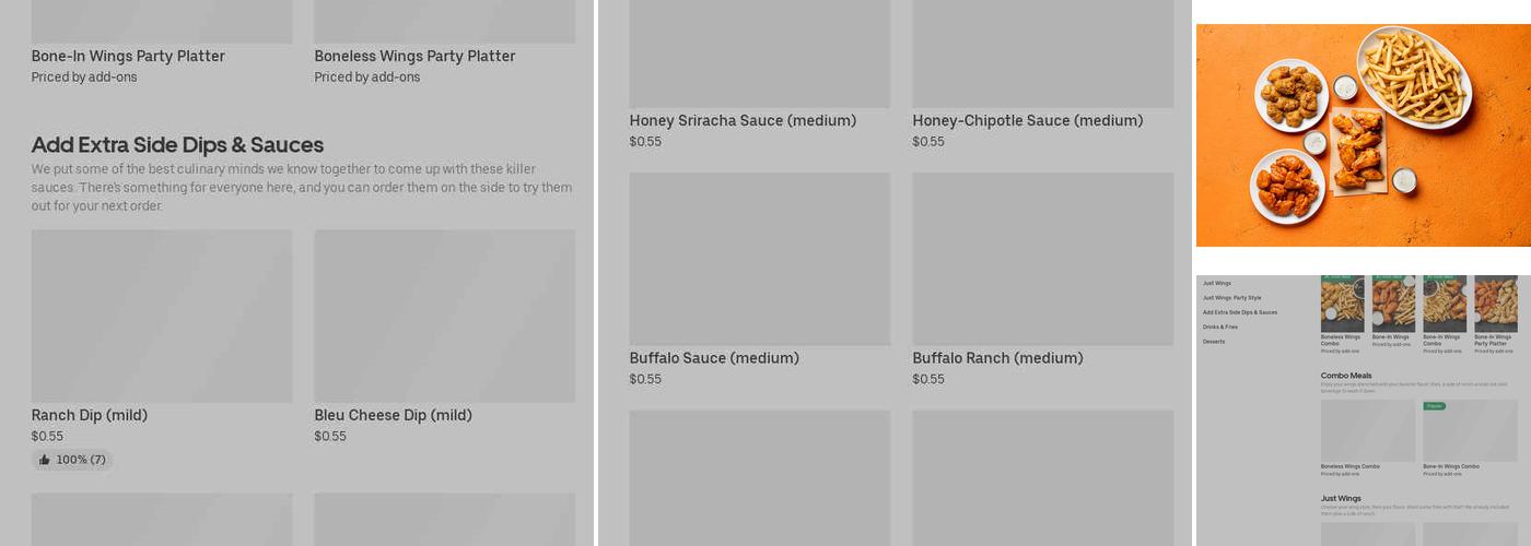 It's Just Wings Menu