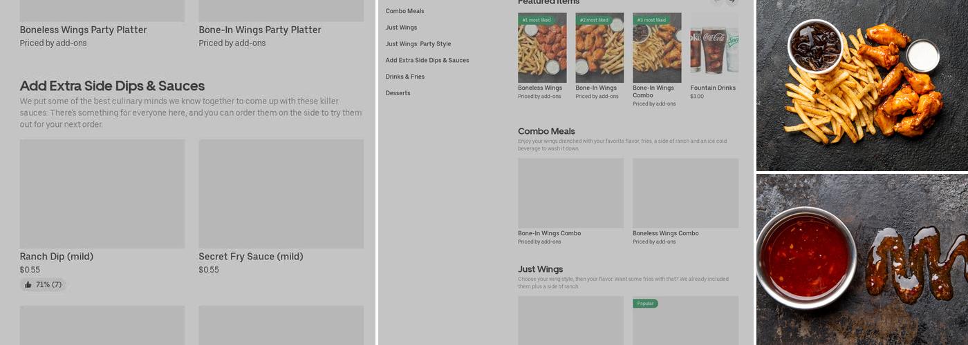 It's Just Wings Menu