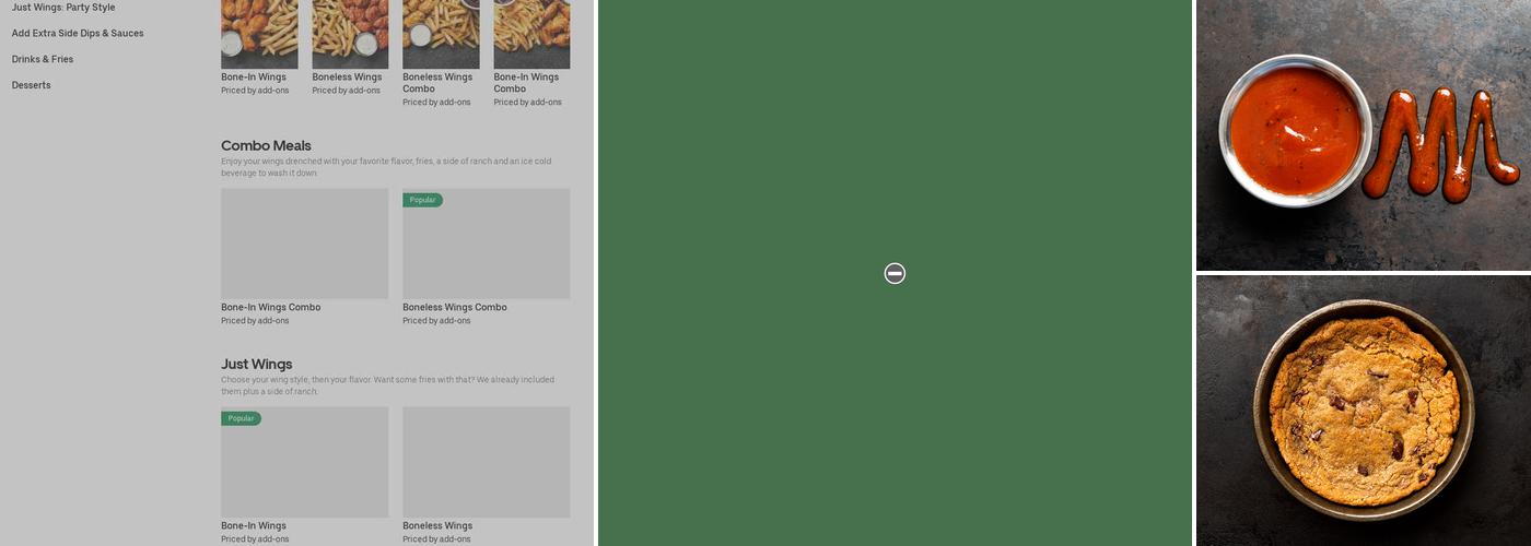 It's Just Wings Menu