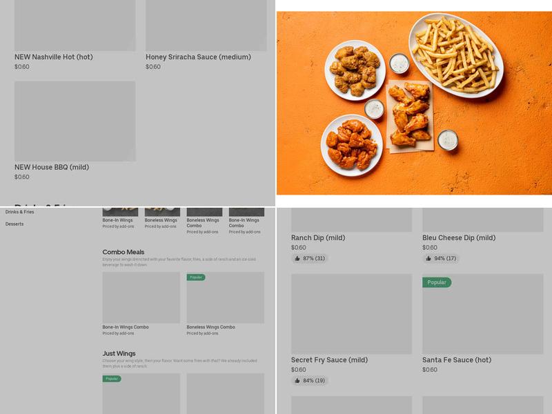 It's Just Wings Menu