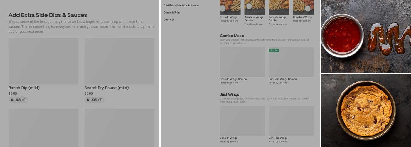 It's Just Wings Menu