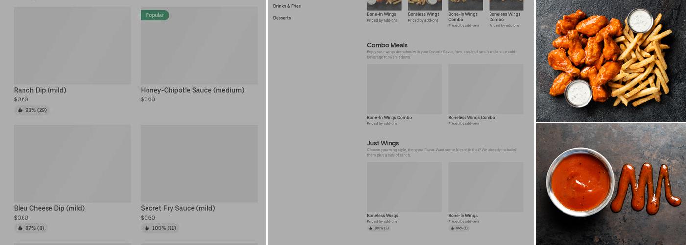 It's Just Wings Menu