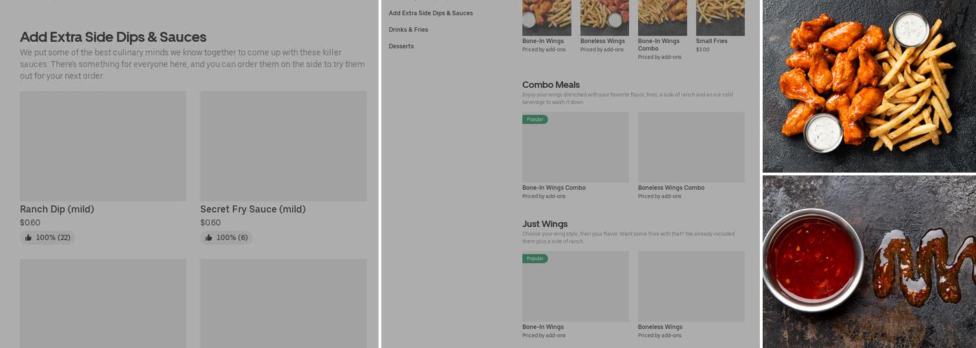 It's Just Wings Menu