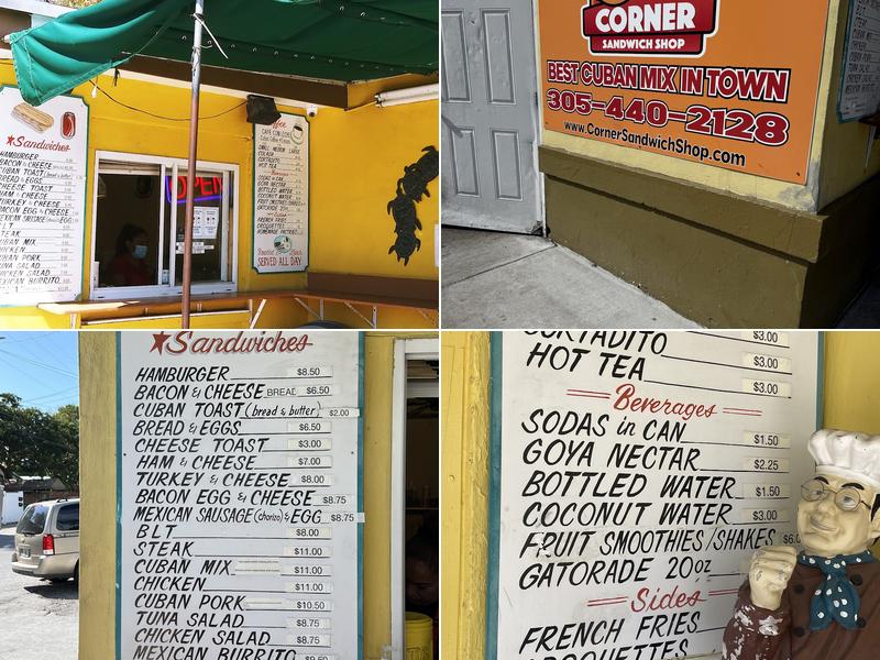 Corner Sandwich Shop Menu