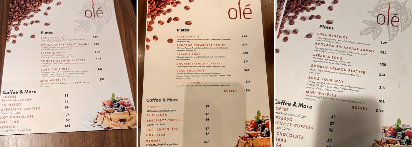 Olé Menu