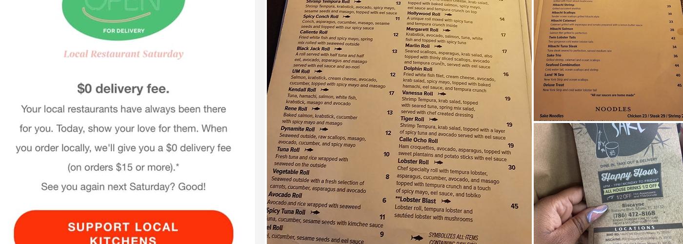 Sushi Sake Biscayne Menu