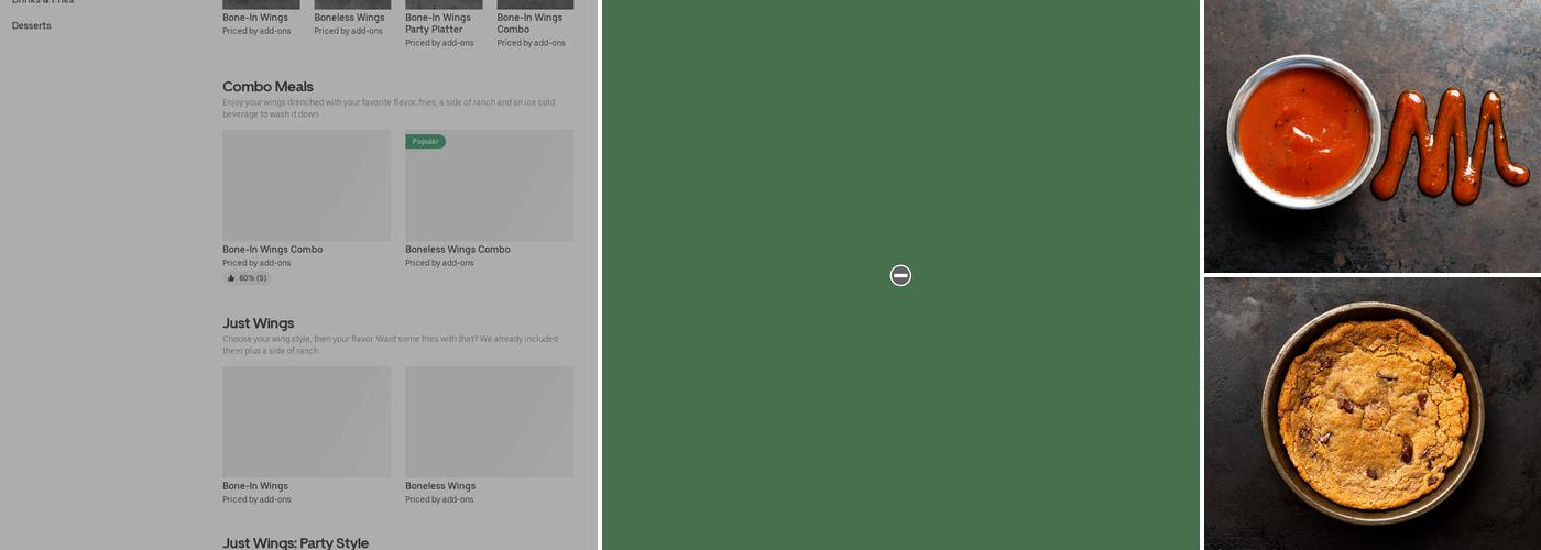 It's Just Wings Menu