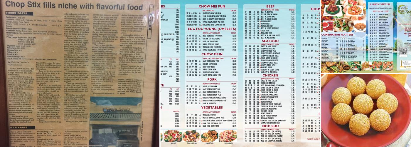 Chopstix Menu