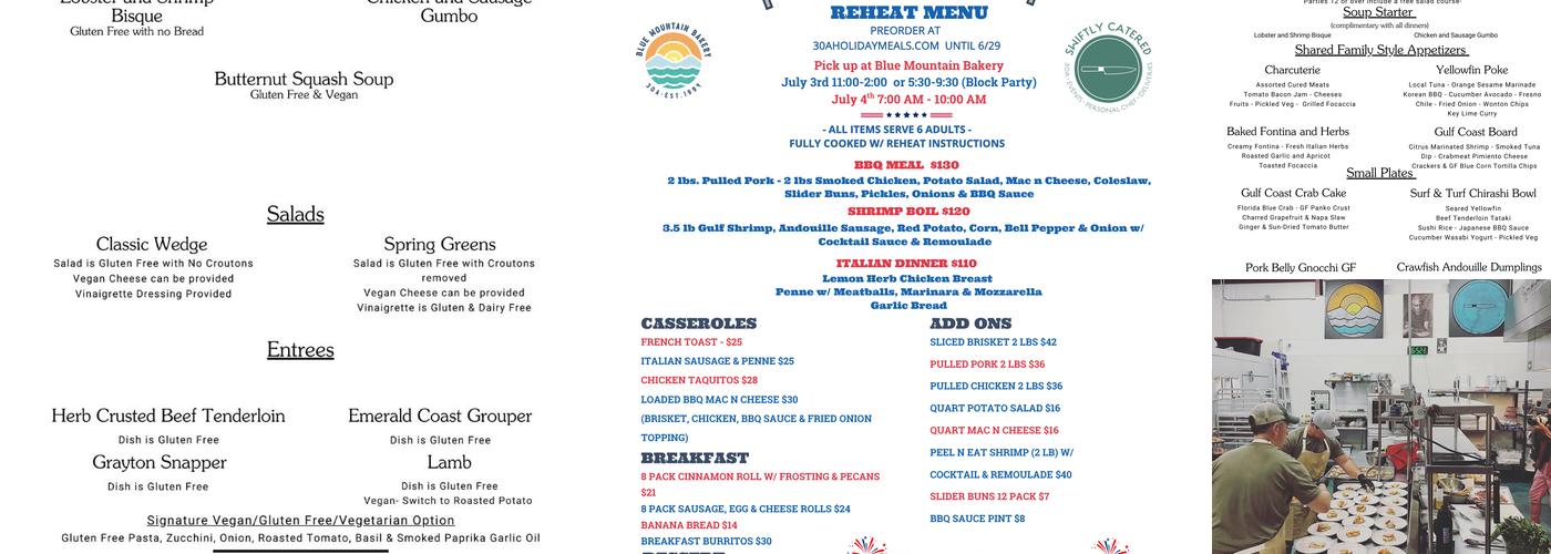 Swiftly Catered Menu