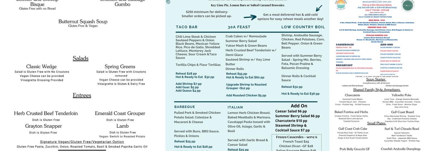 Swiftly Catered Menu