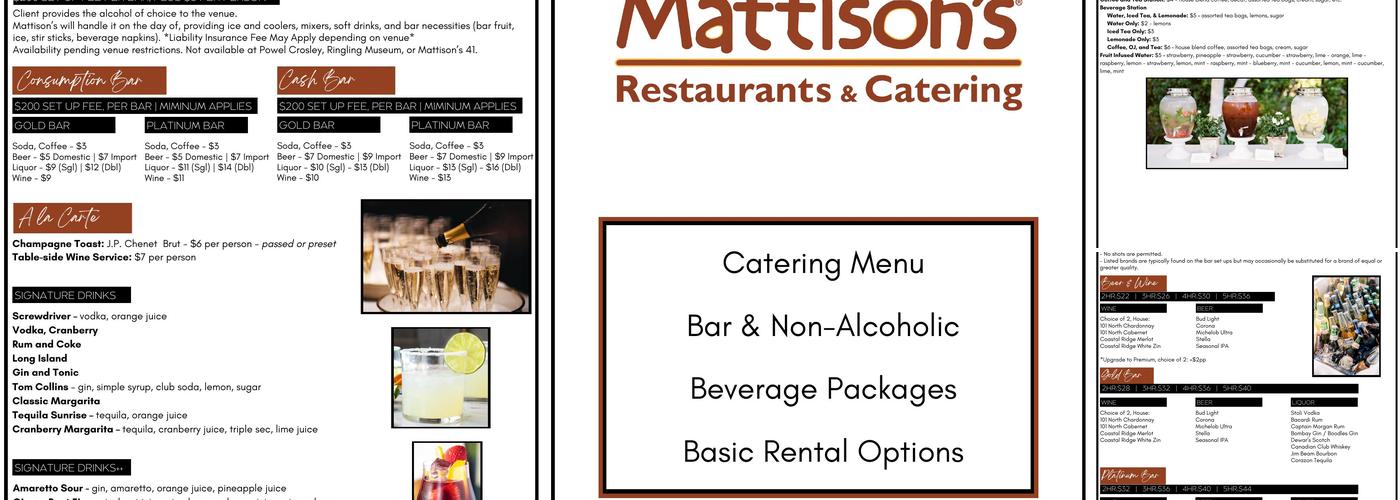 Mattison's Catering Company Menu