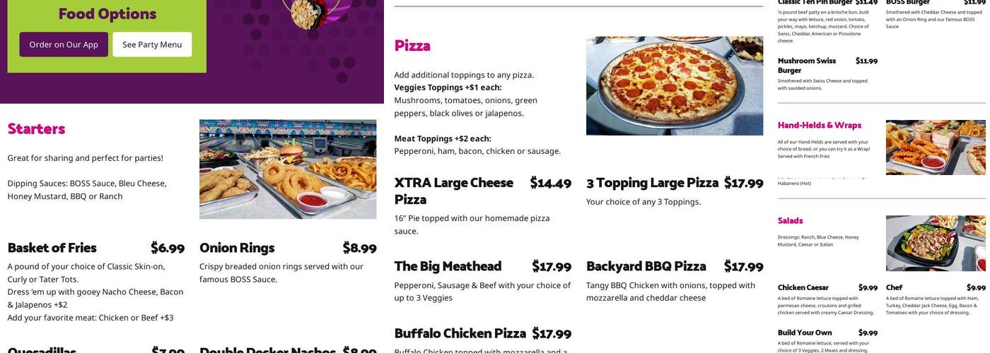Pin Chasers Menu