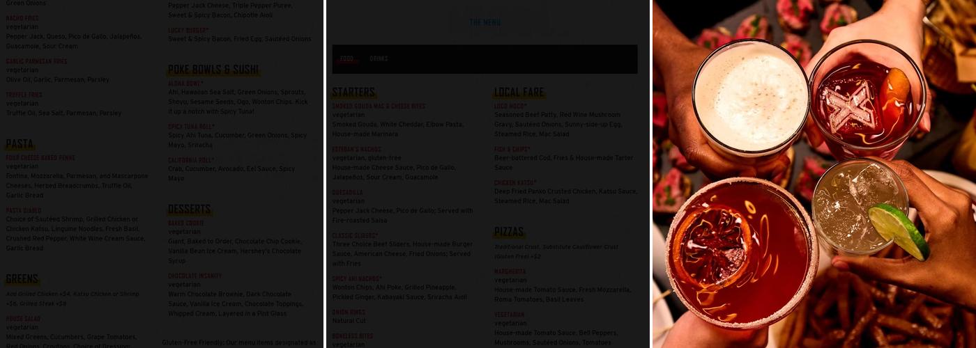 Lucky Strike Honolulu Menu