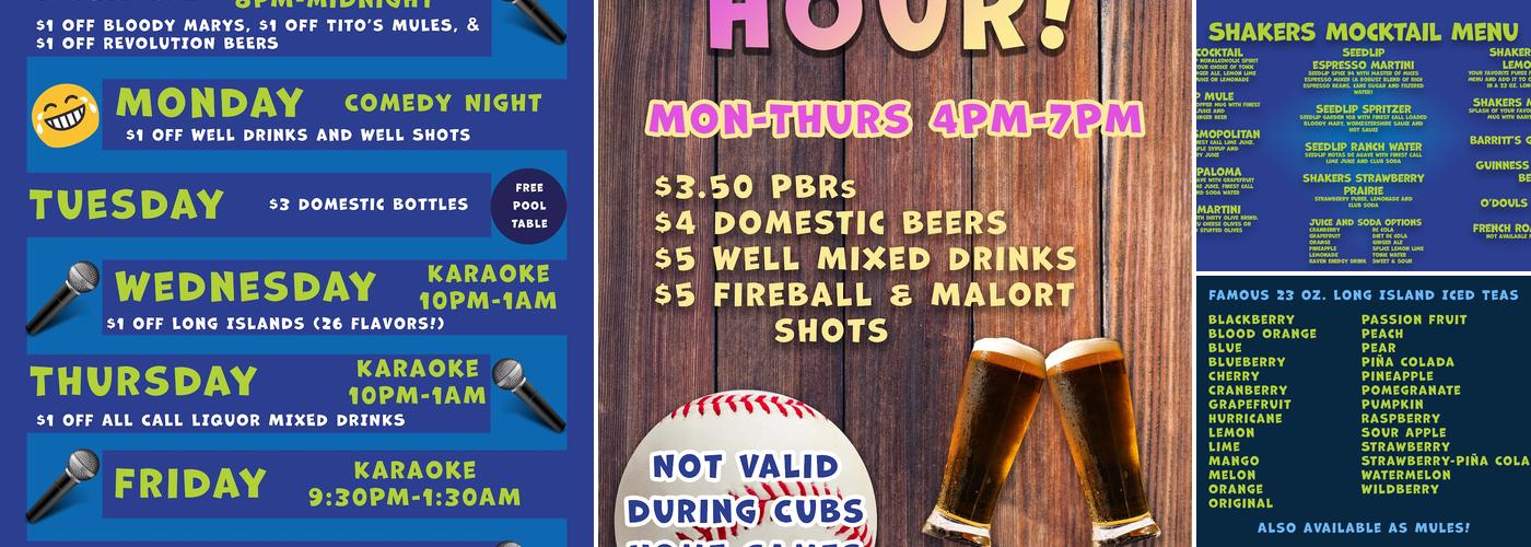 Shakers on Clark Menu