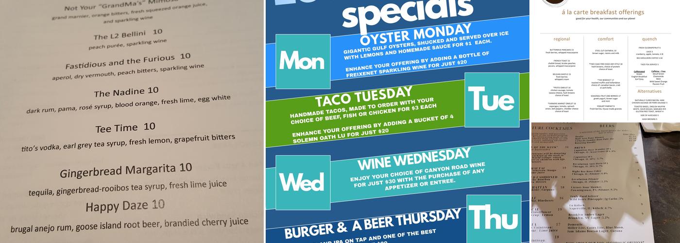 Level Two Restaurant Menu