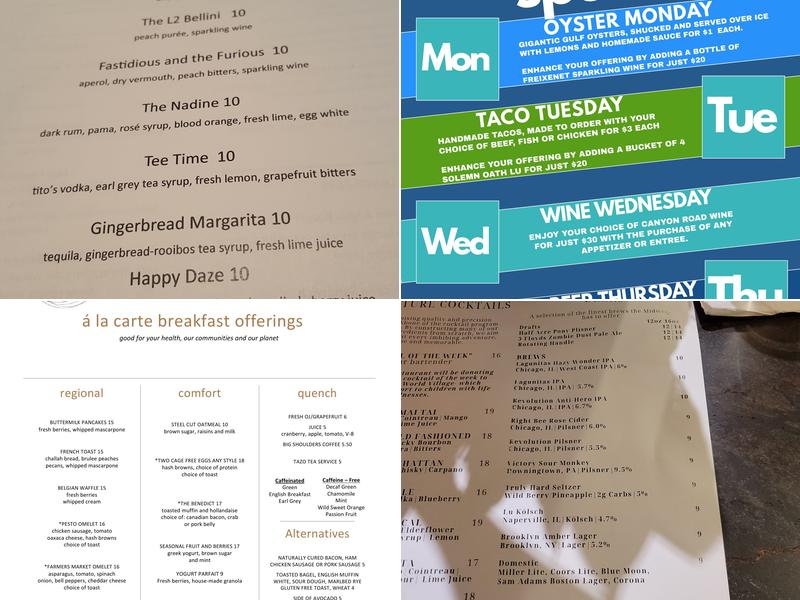 Level Two Restaurant Menu