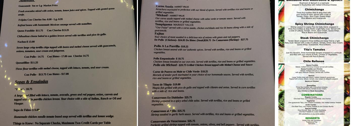 El Jardin Menu