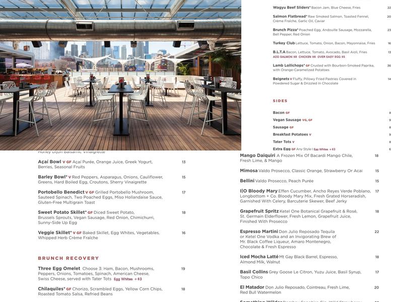 IO Godfrey Rooftop Lounge Menu
