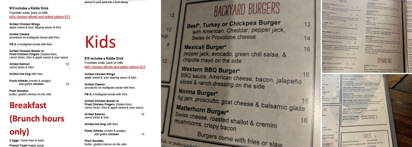 Back Deck Menu