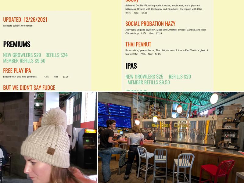 Right Brain Brewery Menu