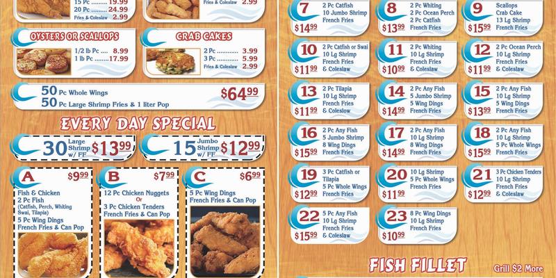 Ocean Waves Restaurant Menu