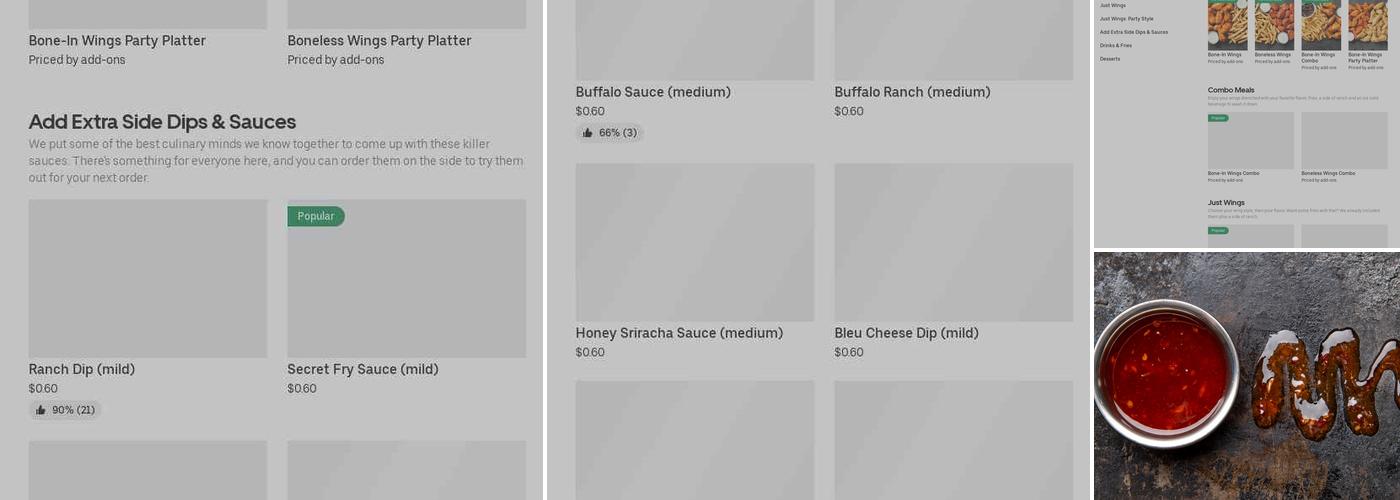 It's Just Wings Menu