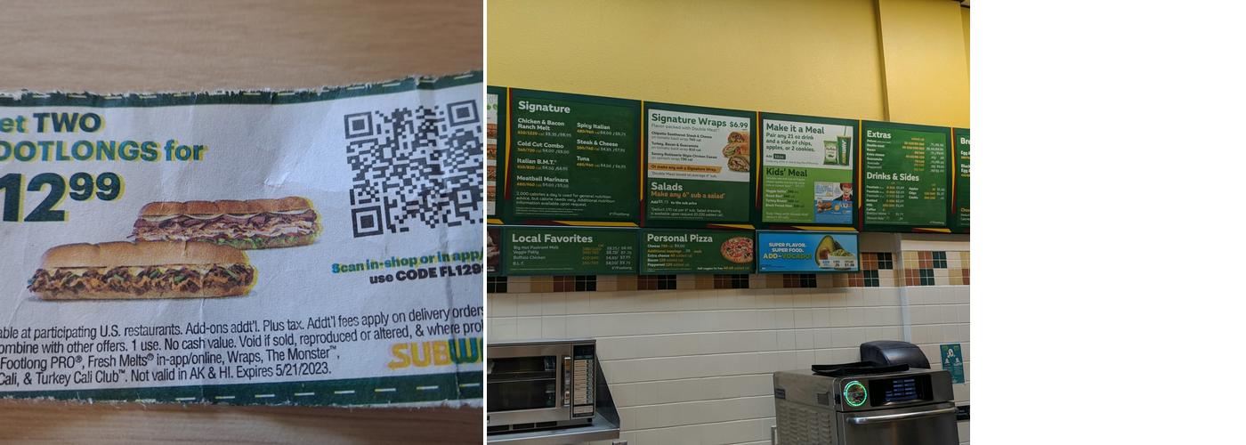 Subway Menu