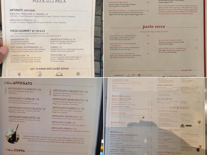 La Pizza e La Pasta Menu