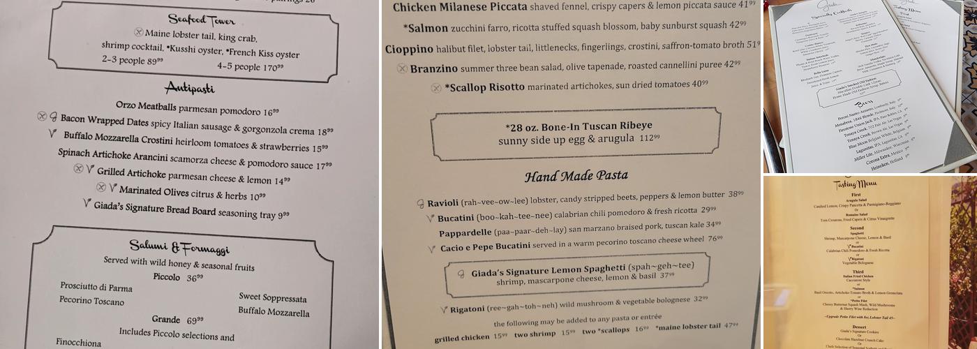 GIADA Menu
